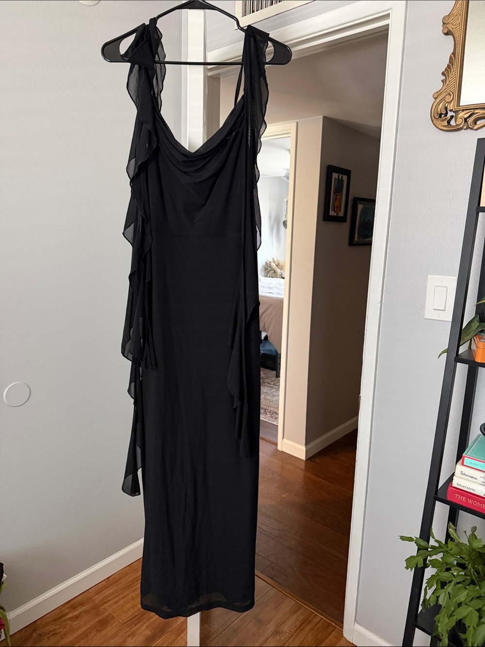 Black Sleeveless Ruffle Dress